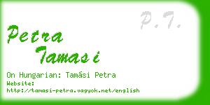 petra tamasi business card